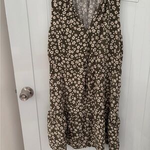 Floral Green Sleeveless Dress